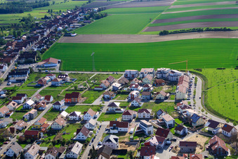 Aerial view of On the high trail from the east in Kandel in the state Rhineland-Palatinate, Germany