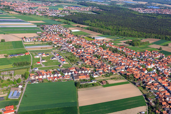 Drone recording of New development area in Tabakfeld in Hatzenbühl in the state Rhineland-Palatinate, Germany