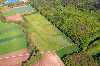 Aerial view of Model airfield of MSC Rülzheim from the west in Rülzheim in the state Rhineland-Palatinate, Germany