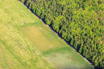 Aerial photograpy of Model airfield of MSC Rülzheim from the west in Rülzheim in the state Rhineland-Palatinate, Germany