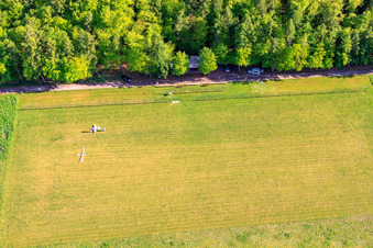 Aerial view of MSC model airfield Rülzheim in Rülzheim in the state Rhineland-Palatinate, Germany
