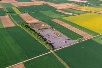 Geothermal construction site test drilling in Rülzheim in the state Rhineland-Palatinate, Germany