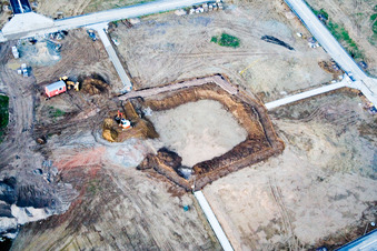 Oblique view of New development area Am Höhenweg in Kandel in the state Rhineland-Palatinate, Germany