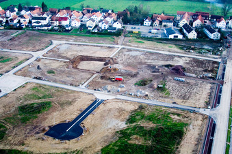 New development area Am Höhenweg in Kandel in the state Rhineland-Palatinate, Germany from above