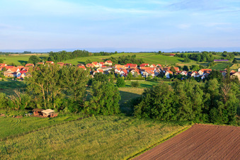 Aerial view of In Billigheimer Bruch in Hergersweiler in the state Rhineland-Palatinate, Germany