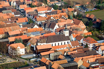 Aerial view of From the southwest in the district Hayna in Herxheim bei Landau in the state Rhineland-Palatinate, Germany