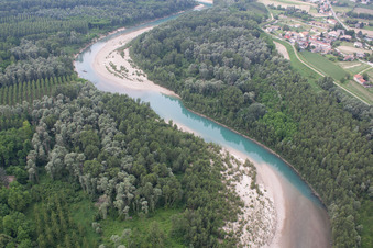 Aerial view of Malafesia in the state Veneto, Italy
