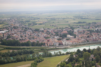 Aerial photograpy of Latisana in the state Friuli Venezia Giulia, Italy