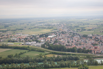 Oblique view of Latisana in the state Friuli Venezia Giulia, Italy
