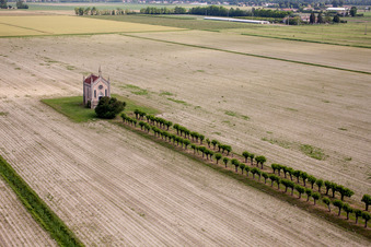 Alley to the chapel near Cesarolo in Cesarolo in Veneto, Italy