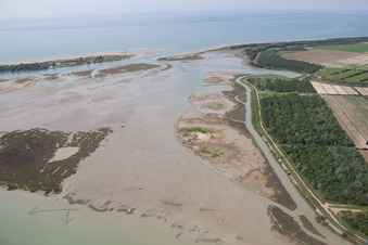 Aerial view of Tragole in the state Veneto, Italy