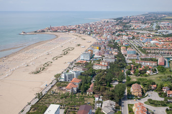 Beach landscape on the Caorle in Caorle in Veneto, Italy