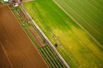 Model airfield of the FMC Offenbach eV in Offenbach an der Queich in the state Rhineland-Palatinate, Germany out of the air