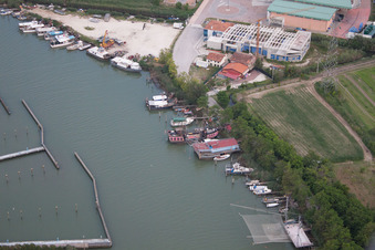 Aerial photograpy of Jesolo in the state Metropolitanstadt Venedig, Italy