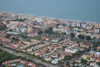 Aerial view of Piave Vecchia in the state Veneto, Italy