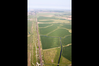 Aerial view of Saint Nicholas at Wade in the state England, Great Britain
