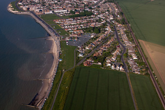 Aerial view of Birchington-on-Sea in the state England, Great Britain