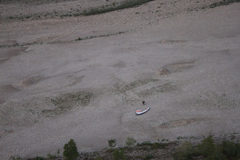 Oblique view of TagliamentO in Solimbergo in the state Friuli Venezia Giulia, Italy