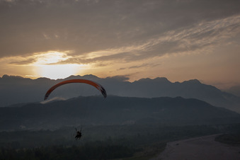 Aerial photograpy of Cavasso Nuovo in the state Pordenone, Italy