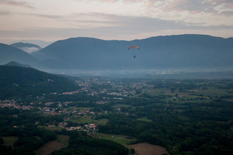Aerial view of Boscarini in the state Friuli Venezia Giulia, Italy