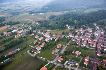 Aerial view of Solimbergo in the state Friuli Venezia Giulia, Italy