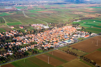 Aerial view of B. Landau in the district Niederhochstadt in Hochstadt in the state Rhineland-Palatinate, Germany