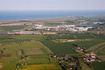 Aerial view of Richborough in the state England, Great Britain