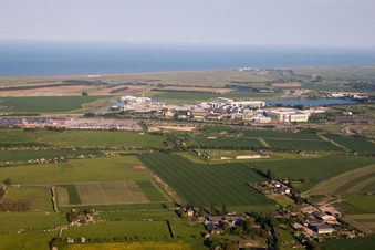 Aerial photograpy of Richborough in the state England, Great Britain