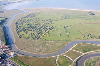 Oblique view of Great Stonar in the state England, Great Britain