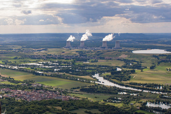 Oblique view of Kœnigsmacker in the state Moselle, France