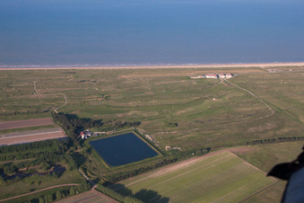 Aerial photograpy of Great Stonar in the state England, Great Britain