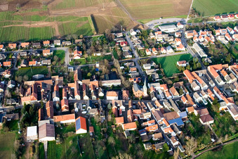 Aerial photograpy of Village view in the district Duttweiler in Neustadt an der Weinstraße in the state Rhineland-Palatinate, Germany