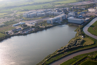 Drone recording of Great Stonar in the state England, Great Britain