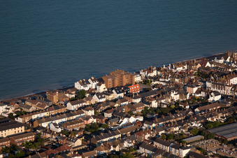 Drone recording of Deal in the state England, Great Britain