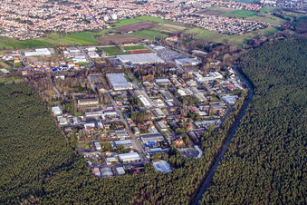 Aerial photograpy of Industrial Area South in Haßloch in the state Rhineland-Palatinate, Germany