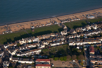 Aerial view of Deal in the state England, Great Britain