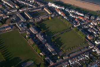 Aerial view of Walmer in the state England, Great Britain