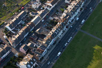 Drone recording of Deal in the state England, Great Britain