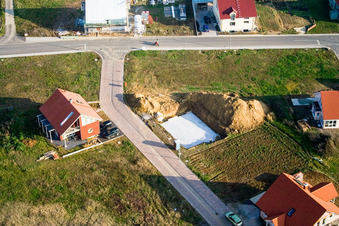 Aerial view of New development area NE, Im Unterfeld in the district Schaidt in Wörth am Rhein in the state Rhineland-Palatinate, Germany