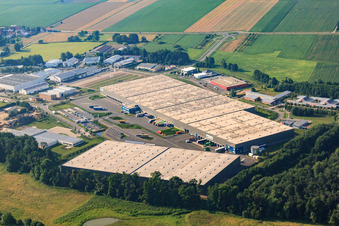 Drone image of Horst Industrial Estate, Zufall Logistics Center in the district Minderslachen in Kandel in the state Rhineland-Palatinate, Germany