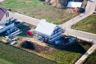 Aerial photograpy of New development area NO in the district Schaidt in Wörth am Rhein in the state Rhineland-Palatinate, Germany