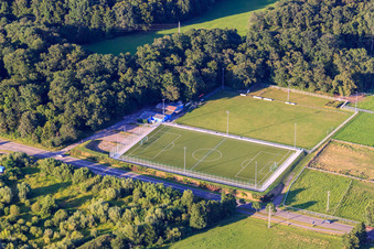 Sports fields Minderslachen in the district Minderslachen in Kandel in the state Rhineland-Palatinate, Germany