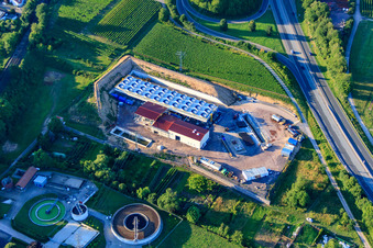 Drone image of Geothermal plant of Pfalzwerke geofuture GmbH at Insheim on the A65 in Insheim in the state Rhineland-Palatinate, Germany