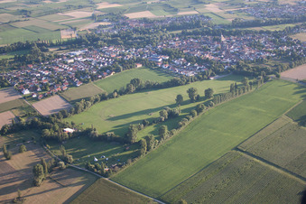 District Billigheim in Billigheim-Ingenheim in the state Rhineland-Palatinate, Germany from the plane