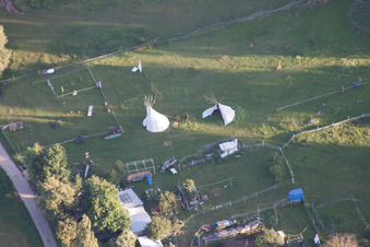 Drone recording of District Billigheim in Billigheim-Ingenheim in the state Rhineland-Palatinate, Germany