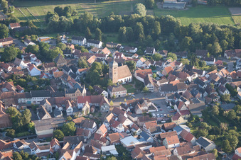Town View of the streets and houses of the residential areas in the district Billigheim in Billigheim-Ingenheim in the state Rhineland-Palatinate