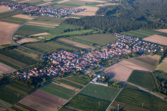 Aerial photograpy of From the southeast in Erlenbach bei Kandel in the state Rhineland-Palatinate, Germany