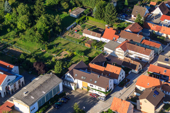 Raiffeisenstr in Minfeld in the state Rhineland-Palatinate, Germany from above