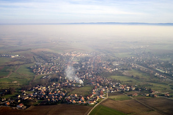Aerial view of Soultz sous Forêts in Soultz-sous-Forêts in the state Bas-Rhin, France