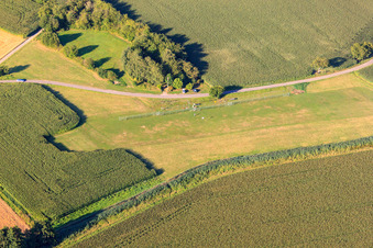 Model airfield of the MFC Bad Bergzabern in Oberotterbach in the state Rhineland-Palatinate, Germany from the plane